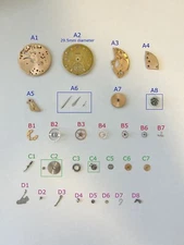 Omega Cal 265 Watch Movement Parts Balance Fork Wheel Spring Bridge Escapement