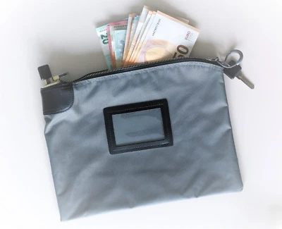 Abschließbare Geldtasche Banktasche mit Sicherheits-Schloss Neu