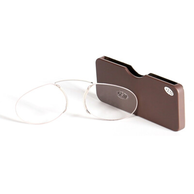 Pince Nez Metal Nose Clip Reading Glasses 1.0 1.5 2.0 2.5 3.0 3.5 Retro Readers