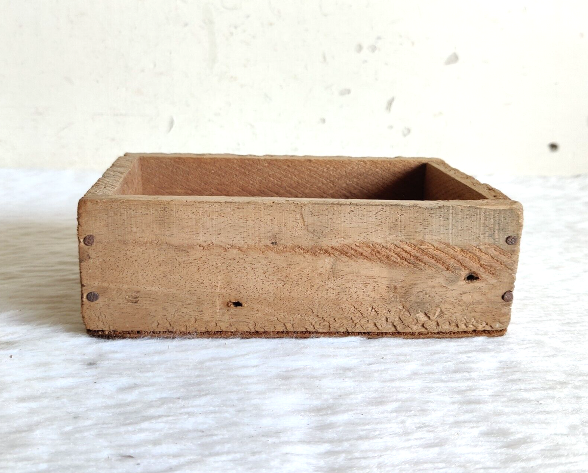 1940s Vintage Handmade Rectangular Wooden Box Old Garden