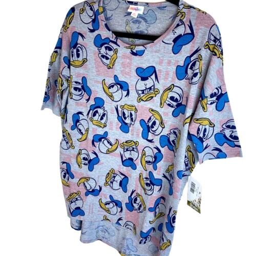 Túnica LuLaRoe Colaboración Disney Irma parte superior alta baja impresión de caras de pato Donald - Imagen 2 de 10
