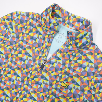Magnolia Lane Masters Tech 1/4 Zip Women's XS Geometric Colorful Wicking Stretch