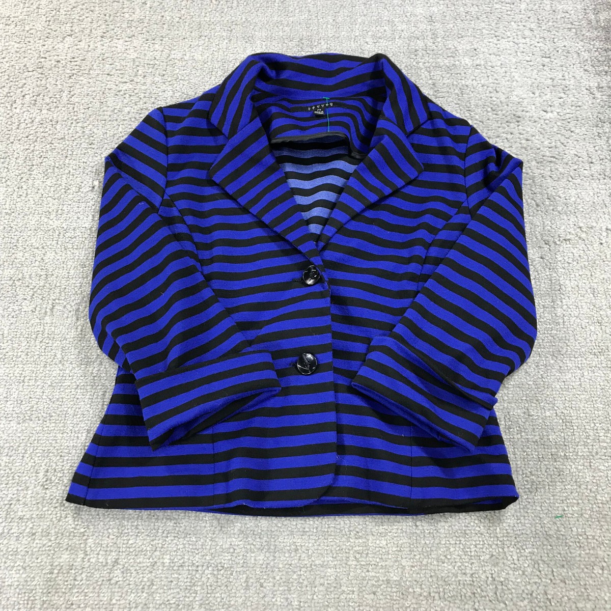 Sandro Studio Blazer Womens PS Jacket Purple Black Stripe