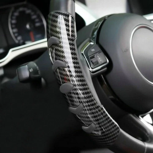 2x Cubierta Elevadora Volante Coche Fibra Carbono Antideslizante Accesorios Universales - Imagen 9 de 12