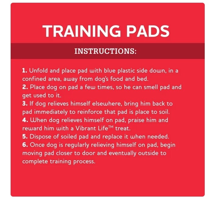 Vibrant Life Training Pads, Dog & Puppy Pads,XL, 26 in x 30 in,75 Count
