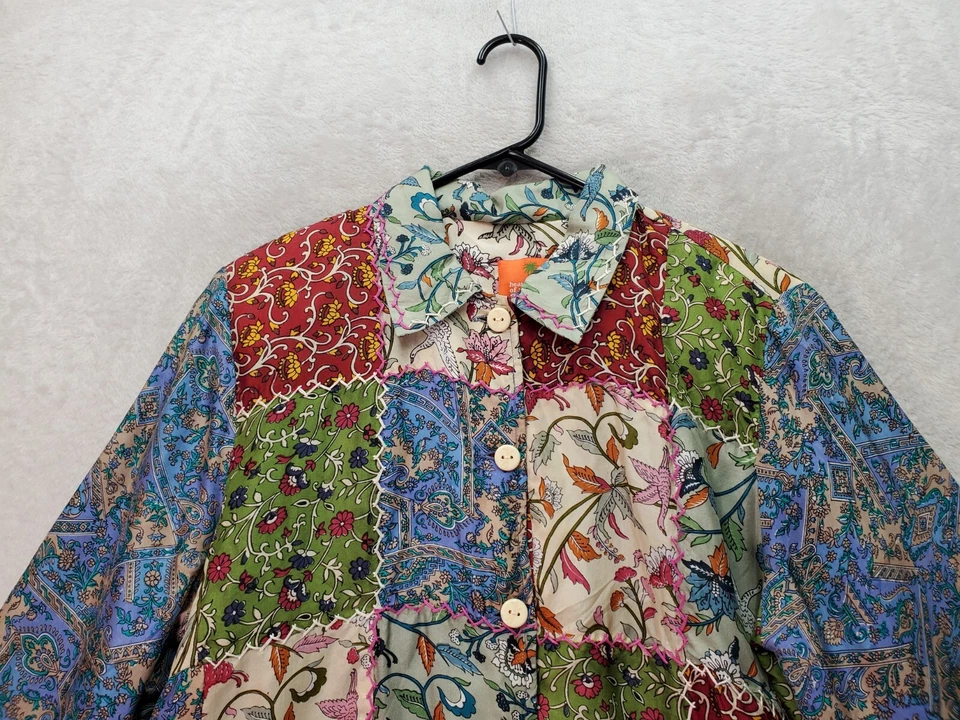 Vintage Hearts Of Palm Blazer Women Size 14 Multi Floral Long Sleeve Button Down - Image 4 of 4