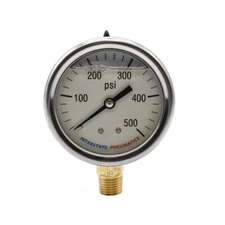 Oil Filled Pressure Gauge 500 PSI 2-1/2" Dial 1/4" NPT Bottom Mount  G7022-500