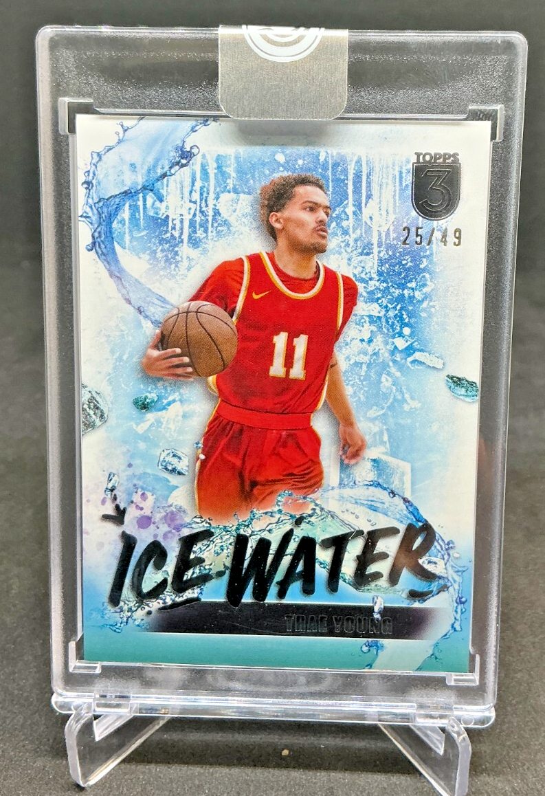 2023/24 Topps Three Basketball Ice Water TRAE YOUNG Encased 25/49 Hawks