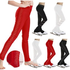 US Kids Girls Figure Ice Skating Pants Skating Tights Sports Training Gymnastics