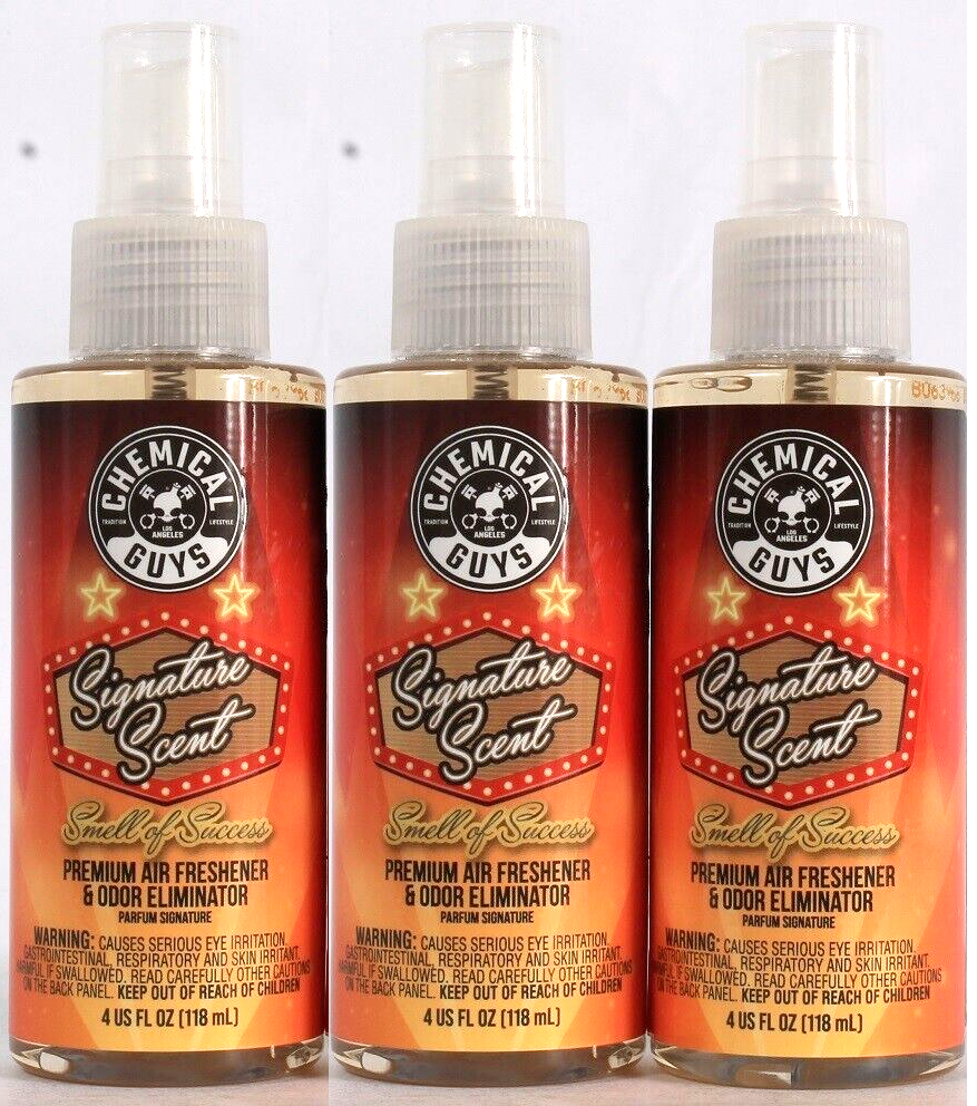 3 Chemical Guys Signature Scent Smell Success Air Freshener Odor