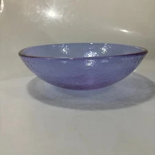 Fire and Light Lavender Purple Recycled Glass Serving Bowl 11 3/4" Handcrafted