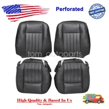 Driver Passenger Bottom Top PERF Leather Seat Cover Black For 03-06 Navigator
