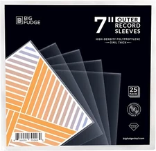 Vinyl Record Outer Sleeves 25x | 7-inch Durable & Wrinkle Clear - BIG FUDGE