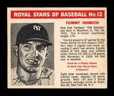 1950 ROYAL DESSERTS ~ #12 ~ TOMMY HENRICH ~ NEW YORK YANKEES ~ LARGE BORDERS
