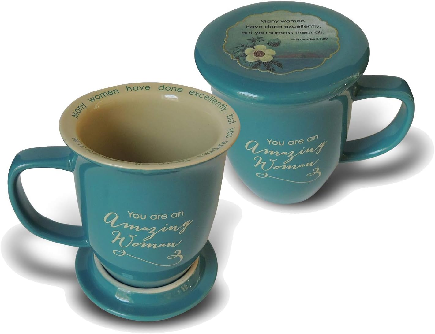 Abbey Gift Amazing Woman Ceramic Mug and Coaster Set, Multicolor, 