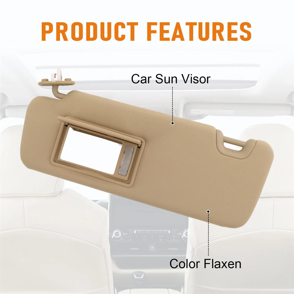 Parasol lado conductor izquierdo beige 74320-0E074-A0 para Toyota Highlander 14-19 3,5 L Foto 2 de 4