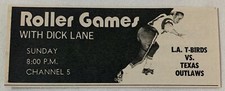 1973 Channel 5 tv ad ~ ROLLER DERBY ROLLER GAMES ~ LA T-Birds vs Texas Outlaws