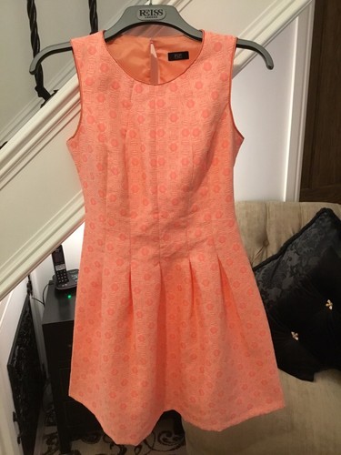 F\u0026F Orange Dress Tulip Peplum Fitted 