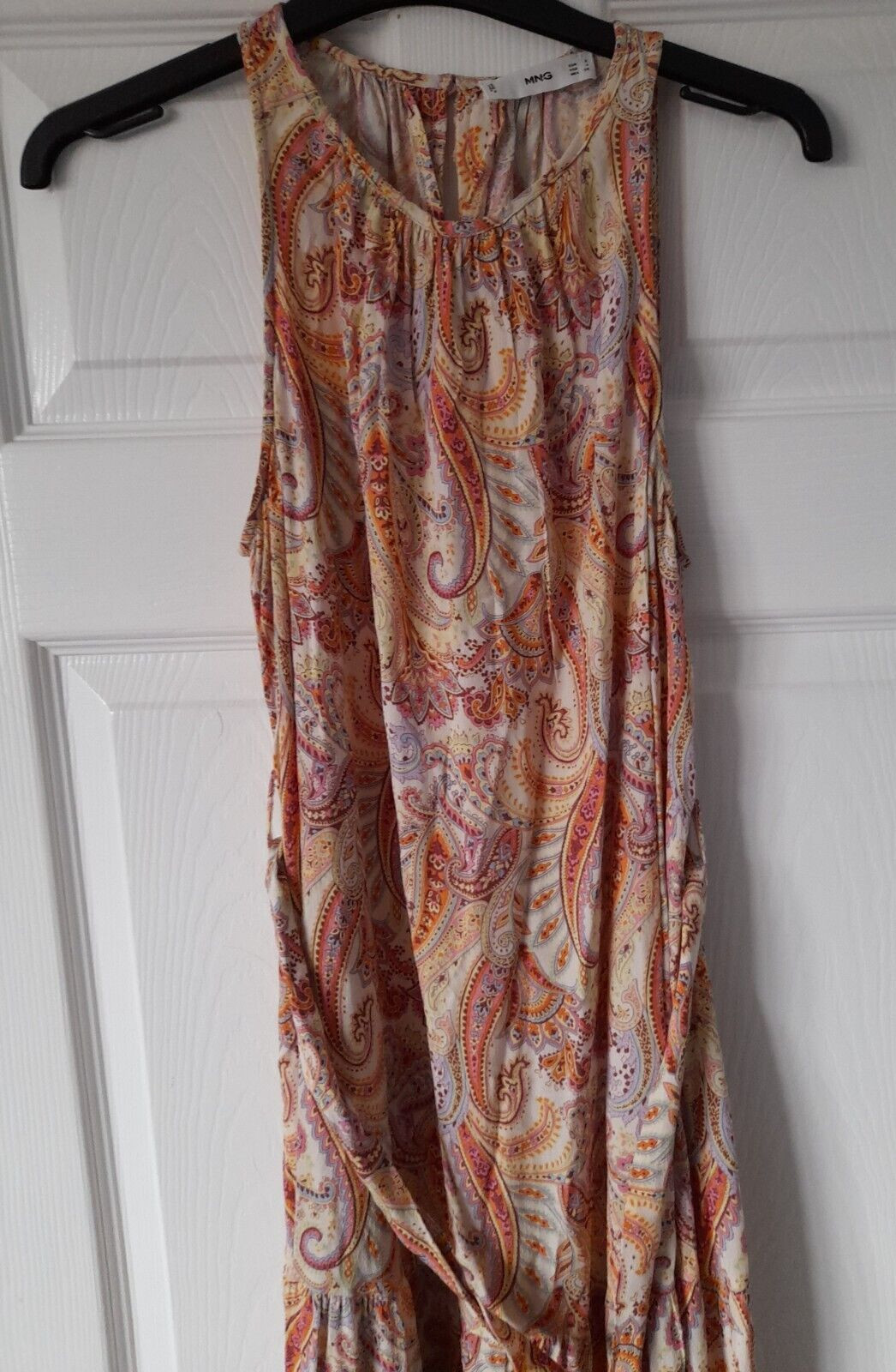 MANGO Orange Multi Paisley Pattern Sleeveless Swi… - image 2