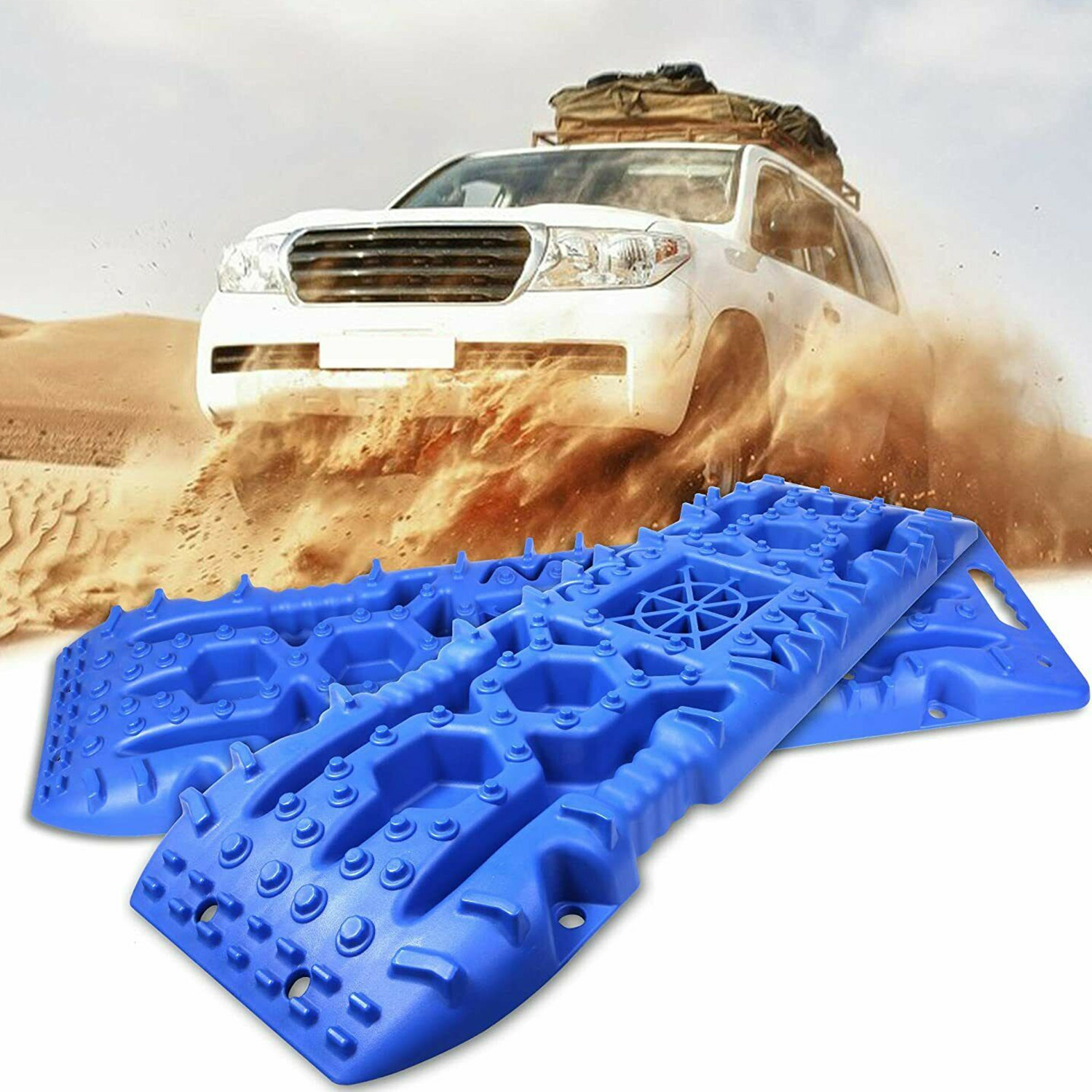 Koreyosh 2 Pack Traction Boards with Jack Lift Base Recovery Tracks Mat