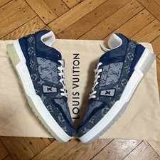 Size 10 - Louis Vuitton Trainer Low Monogram Denim for sale online