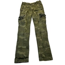 Abercrombie Y2K Cargo Pants Kids 10 Green Camo Rugged Outdoor Gorpcore Utility
