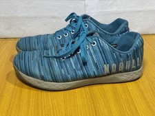 NOBULL Men's Superfabric Trainer Blue Gray Stripes Athletic Shoe Sneaker Size 9