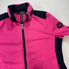 Lauren Active Ralph Lauren Pink Black Color block Full Zip Track Jacket Petite L