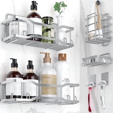 Shower Caddy Bathroom Shelves, The Athena Silken 4 Set, 40LB Capacity, Adhesive