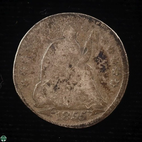 1855-P Seated Liberty Half Dime — photo from the most recent tracked eBay sale