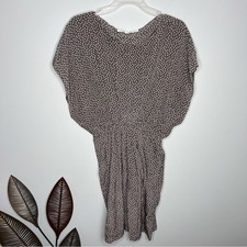 A10 Ulla Johnson Brown Cream Polka Dot Tie Waist Dress