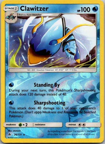 Clawitzer 26/131 Reverse Holofoil SM06 SM - Forbidden Light NM Pokemon