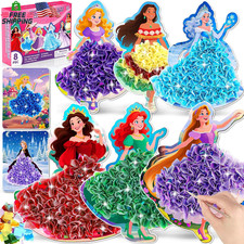 8PCS Poke Art Kits Magical Princess Mess Free DIY Crafts Toys For Kids Ages 3-12