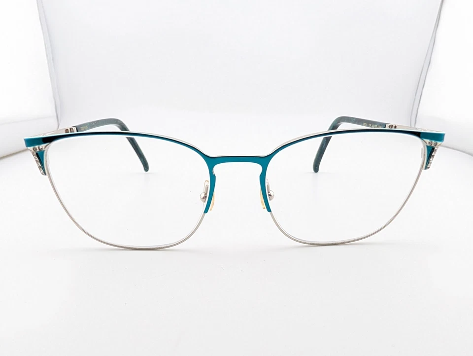 Gafas Vera Wang, solo monturas, V921 TE, 52-16-135, metal/plástico, verde azulado/plateado Foto 2 de 4