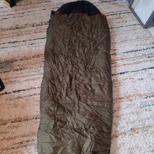 SLEEPING BAG Vintage Slumberjack Aurora Hollofil II 78X28 Mummy Green w/Bag GUC