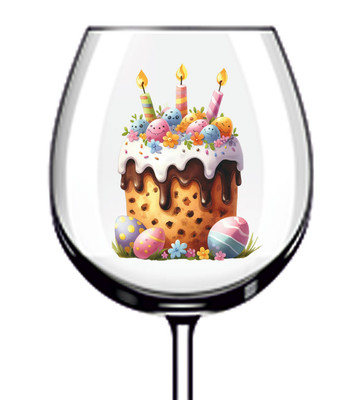 12x bunte Ostern Cup Cake Vinyl Aufkleber Abziehbild Becher Weinglas Flasche Becher