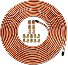 Upgraded Brake Line Tubing Kit - 25 Ft. of 3/16 Copper Coated Flexible Tube, Rol