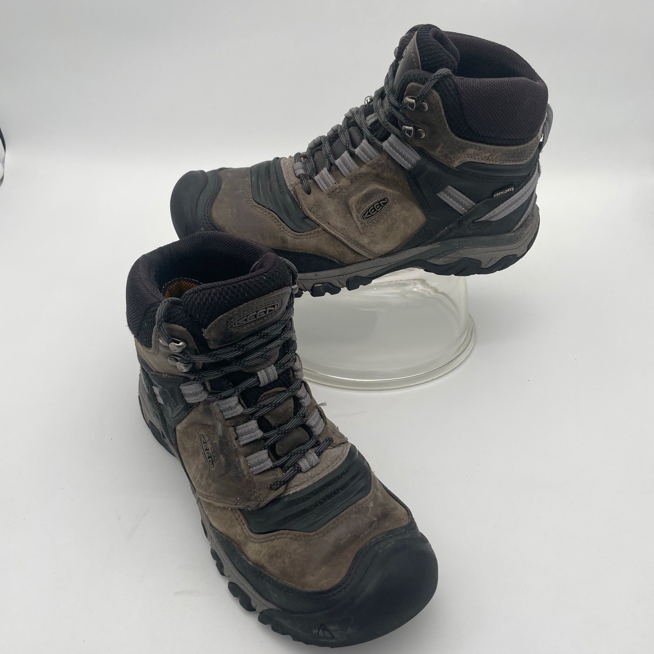 Stivali da trekking Keen marroni neri Keep Dry stringati punta in gomma taglio medio donna taglia 10