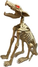 2.5 Ft Animated Howling Skeleton Wolf W/ Led Red Eyes Halloween Animatronic Work