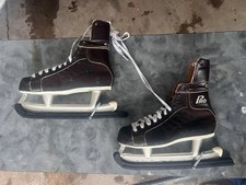 Vintage CCM Professional made Canada Men's Hockey Ice Skates black brown 7 1/2