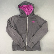 Women  s The North Face Hooded Full Zip Jacket Gray/Pink Size M