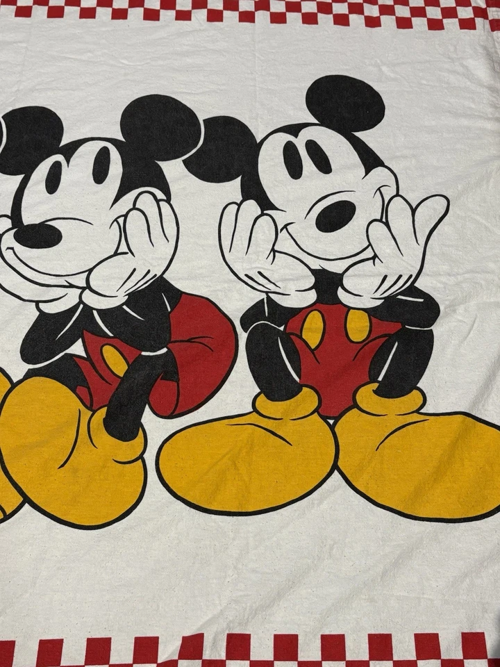 Cortina de ducha de baño vintage Disney Mickey Mouse 68x64 borde de tablero a cuadros Foto 4 de 4