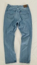 LEVIS Premium 70s High Slim Straight Jeans Womens Sz 32 x 31 Light Wash Big 'E'