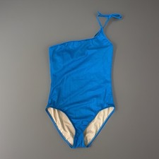 J.Crew One Shoulder Swimsuit Blue Tie Strap Lined Size 8