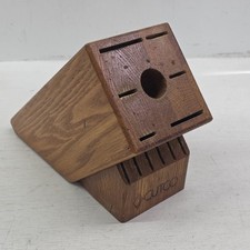 Cutco 13 Slot Honey Oak Heavy Wood Knife Block Holds Various Knives Made In USA