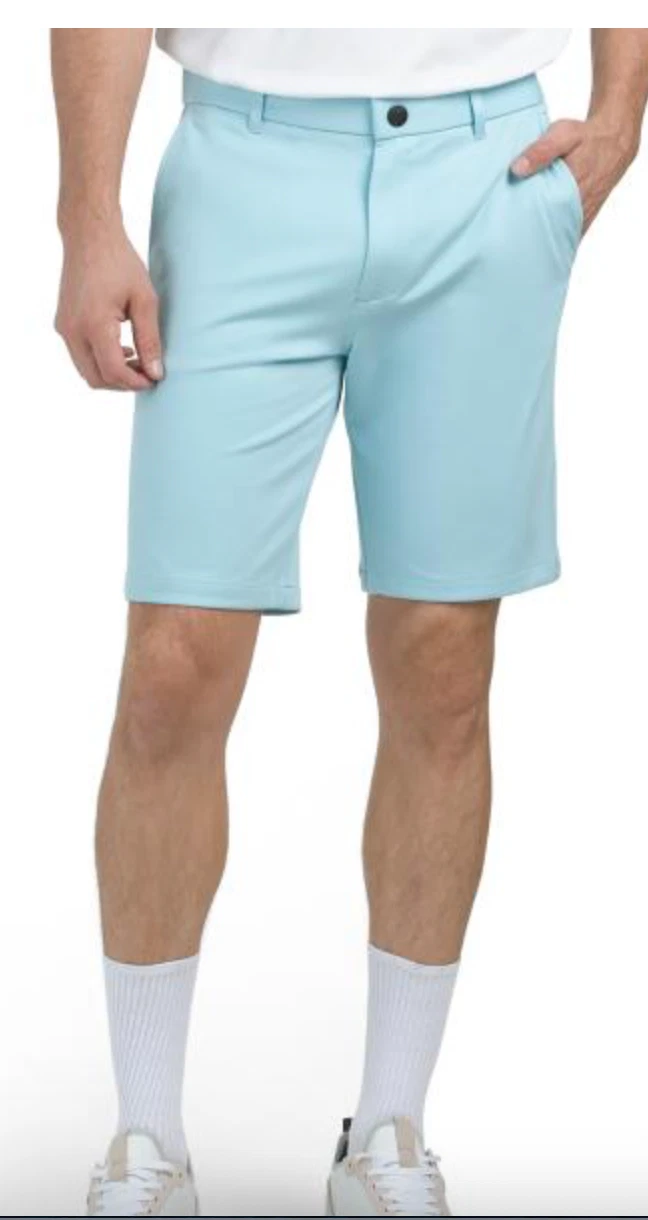 $148 Greyson Golf Mens Size 34 Sequoia Shorts Stretch Bay Blue 9" SOFT!