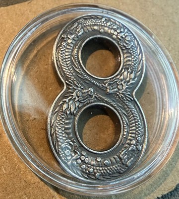 Australia 2018 Innovative Figure Eight Shape Dragon $1 Antiqued Coin display use