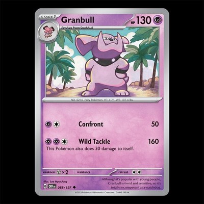 Granbull 088/197 - Obsidian Flames Pokemon Card