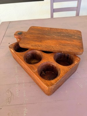 Williams Sonoma Rustic Heavy Wood Spice Box With Lid/Cutting Board
