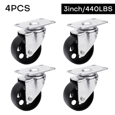 #ad 4PCS Heavy Duty Caster 3quot; Cast Iron Swivel Wheels Plate Caster 1760Lb Capacity $25.64